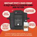 Instant Pot 6.5 Quart Duo Crisp Ultimate Lid with WIFI, 13-in-1 Air Fryer and Pressure Cooker Combo, Saut, Slow Cook, Bake, Steam, Warm, Roast, Dehydrate, Sous Vide, & More, Includes App with Recipes
