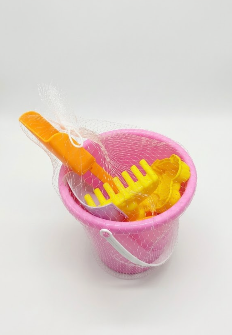 Collapsible Beach Toys Set for Kids Toddlers Girls, Collapsible Sand Bucket and Shovels Set