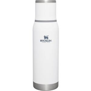 Stanley Adventure-To-Go Vacuum Bottle 25 oz | Wide Mouth with Leakproof Cup Lid | Keep Drinks Hot or Cold | Packable for Travel | Insulated Stainless Steel Thermos | BPA-Free | Polar (25 Ounces)