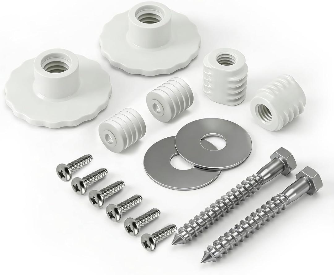 Grab Bar Mounting Kit for Fiberglass Showers, Grab Bar Anchors with Adjustable Spacers (15/16" to 2-1/8"), Shower Stall Kit for Installing Grab Bar to Stud, 1 Pair