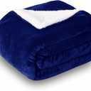 SOCHOW Sherpa Fleece Throw Blanket, Double-Sided Super Soft Luxurious Plush Blanket Throw Size, Blue, 50x60 inches