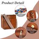 KlaOYer 2 Adjustable Strap Bag,Crossbody Bags Women,Guitar Strap Purse,Vegan Handbags Soft Shoulder Bag For Women (Brown 4)