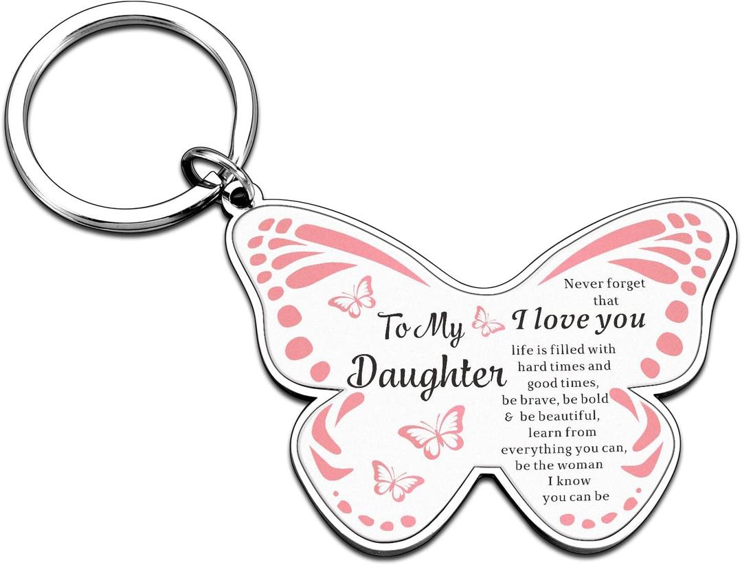 10 x Butterfly Keychain Easter Gifts for Easter Basket Stuffers College Girls 16-18 Dorm Room Essentials for Girls Sweet 16 Cute Inspirational Keychain Birthday Gifts for College Daughter Teen Girl 16-18