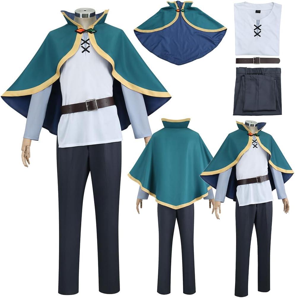 Satou Kazuma Cosplay Costume Satou Suit Outfit Uniform Cloak Halloween (3X-Large)