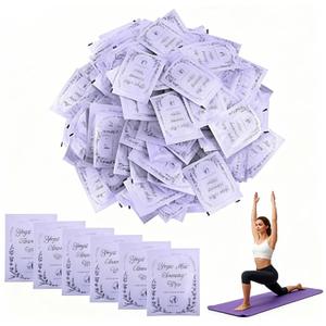 100 Pcs Yoga Mat Wipes, Lavender, Individually Wrapped Wipes, No Slippery Residue, Deep-cleansing for Mat, Fitness Gear & Gym Equipment Cleaner, 7inch*5.5inch