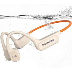 Viyawise B11 Bone Conduction Headphones, IP68 Waterproof Earbuds for Swimming, 32GB & Bluetooth 6.0 Wireless Underwater Open Ear Headphones with Mic for Sport