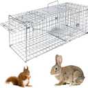 Live Animal Trap - 24'' Humane Way Folding Raccoon Traps, Humane Live Trap Cage Indoor and Outdoor for Stray Cats, Raccoons, Squirrel, Skunk, Mole, Groundhog, Armadillo, Rabbit