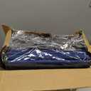 SONGMICS MAZIE Collection - 30 Inches Folding Storage Ottoman Bench, Ottoman Foot Rest, End of Bed Bench, Storage Chest, Load 660 lb, for Living Room, Bedroom, Entryway, Midnight Blue ULSF47IN