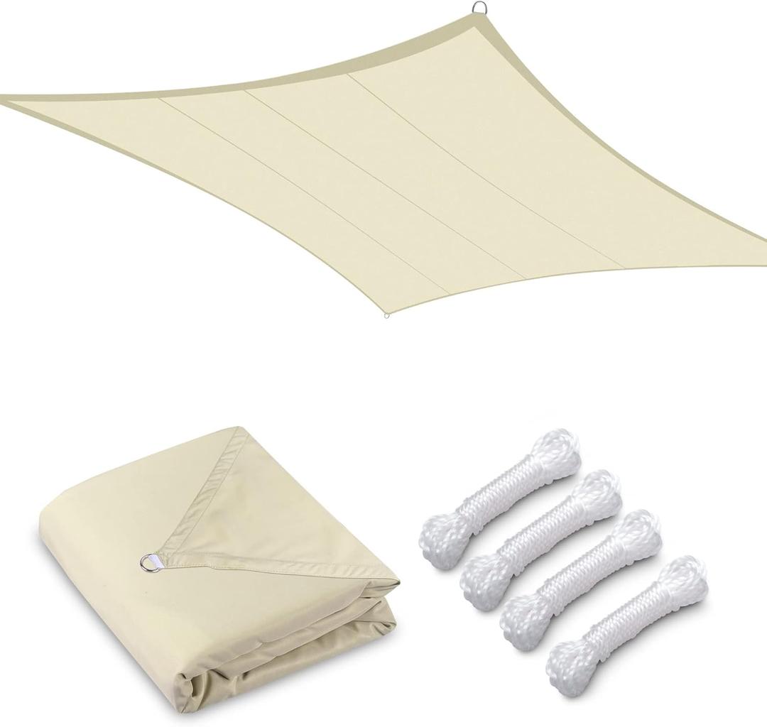 Yescom 1 Pack 16'x16' Square Sun Shade Sail Beige Top Canopy 97% UV Block Outdoor Patio Pool Garden Backyard
