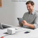 Gitryin 12-in-1 Desktop Charging Station with 4 Retractable Wall Chargers, 40W USB-C Power Strip with 4 AC, 4 USB C, 4 Type-C 33.5in Cables, Extension Cord with 1020J Surge Protection for Home Office
