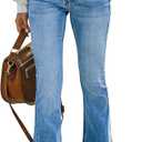 KUNMI Women's Flare Bell Bottom Jeans High Waisted Wide Leg Bootcut Jeans Stretchy Denim Pants (18, Ff001-blue)