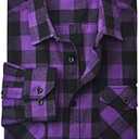 ERZTIAY Men's Flannel Shirts Long Sleeve Button Down Regular Fit Plaid Casual Shirts, Double Pocket Purple-Black Buffalo Checker, S