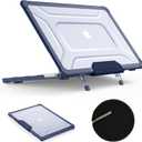 SEYMAC stock Case for MacBook Air 13.6 inch, Shock-Absorbing Protection with Folding Stand &Mouse Pad Case for MacBook Air 13.6 inch, Navyblue