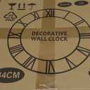 Maxstar Wall Clock Silent Bronze Rustic Farmhouse Metal & Wood with Arabic Numeral, Battery Operated Wall Clocks Decorative for Living Room Bedroom Office Home Decor 13inch