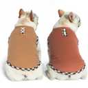 KYEESE 2Pack Dog Shirt Lightweight Sweatshirt Fleece Coats Stretchy Shirt Vest Clothes Pullover Sweater for Small Dogs, Brown+Khaki, Medium