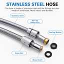 G-Promise 70 Inch Stainless Steel Long Shower Hose, Flexible and Tangle-Free, for Shower and Pet Shower, Clean Bathroom Corners(Chrome)