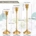 PATIKIL Gold Candlestick Holder Set of 3 Candle Stick Vintage Long Taper Candle Holders Fits 3/4" Candles for Halloween Christmas Wedding Dining Table Decor