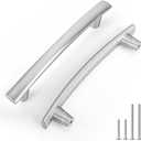homdiy 10 Pack Brushed Nickel Cabinet Pulls 5 inch Sliver Cabinet Handles Arch Brushed Nickel Drawer Pulls Curved Sliver Drawer Handles, Kitchen Dresser Hardware for Bedroom Cupboard