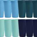 US Acrylic Newport 32 ounce Unbreakable Plastic Stackable Iced-Tea Tumblers in 4 Coastal Colors | Set of 12 Drinking Cups | Reusable, BPA-free, Made in the USA, Top-rack Dishwasher and Microwave Safe, Coastal