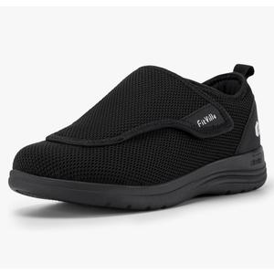 FitVille Diabetic Shoes for Women Extra Wide Walking Shoes Slip-On Orthopedic Shoes with Adjustable Strap for Swollen Feet Neuropathy - Easy Top Wings V2 Size 9.5