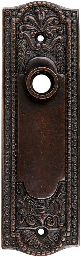 Renovators Supply Manufacturing Door Back Plate Brass 7 1/4 in. Escutcheon Cover Ornate Doorplate in Oil Rubbed Bronze Finish Renovators Supply Manufacturing Door Back Plate Brass 7 1/4 in. Escutcheon Cover Ornate Doorplate in Oil Rubbed Bronze Finish
