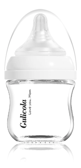 Small Glass Baby Bottle for Newborn Breastfeeding Babies, Preemie & Extra Slow Flow Nipples (SS), Anti-Colic, Breast-Like, 0 Months+, 3 oz, White