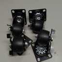 FactorDuty 2 inch Heavy Duty Polyurethane Caster Wheels with Side Locking Brake Double Ball Bearing Industrial Grade Solid Low Profile Smooth and Silent 1000LB Capacity Pack of 4