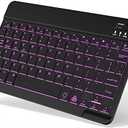 Backlit Bluetooth Keyboard Small Portable Wireless Keyboard Rechargeable Illuminated for Android Samsung Tablet Cell Phone Smartphone iPad A16 11th 10th Generation iPad Pro Air Mini iPhone (Black)