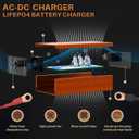 12V 24V 36V 48V Smarter Adjustable Lithium Battery Charger with Anderson Plug. Bluetooth APP Control, LIFEPO4 Battery Charger. 16FT, 3-Stage Charge Technology, for Golf Cart, Truck, RV, Boat and More