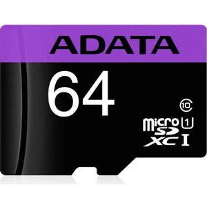 ADATA Premier 64GB microSDHC/SDXC UHS-I U1 Class 10 Memory Card with Adapter (AUSDX64GUICL10-RA1)