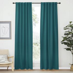 NICETOWN Living Room Darkening Curtains - (Sea Teal Color) W42 x L70, Set of 2, Home Decor Room Darkening Thermal Insulated Drapery Panels for Office/School/Hospital Window