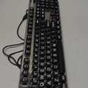 Large Print Backlit Keyboard with 7-Color Backlit, Wired USB Lighted Computer Keyboards Oversize Letters Keys Easy to See, Illuminated Keyboard for PC, Laptop,Windows Desktop