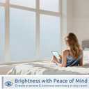 rabbitgoo Frosted Glass Window Privacy Film, No Glue, Anti-Glare Heat Blocking, Easy to Install, Renter Friendly Removable Opaque Bathroom Window Clings for Glass, 23.6" x 157.4"