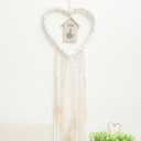 PATIKIL 12 Inch Heart Dream Catcher Rings, 6 Pcs Plastic Macrame Wreath Floral Ring Hoop for Home Car DIY Craft Wedding Wall Hanging Decorations, White