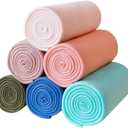 Fleece Throw Blankets Lightweight Warm Soft Cozy Pet-Friendly Bulk Fleece Throw Blanket Solid for Home Bed, Sofa, Office, Gifts, Outdoor (Assorted 2, Pack of 6-50 x 60 inch)