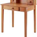 Winsome Studio Writing Desk with 3 Drawers in Honey, Classic Small Home Office Computer Table, Sturdy Furniture for Bedroom, Living Room, Compact & Convenient for Small Spaces