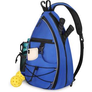 Goloni Pickleball Bag for Women,Mens Pickle ball Backpack,Lightweight Sling Bag with Fence Hook,Large Capacity,Safety Pocket (Blue)