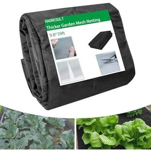 9.8*39Ft Thicker Garden Mesh Netting，Ultra-Fine Plant Cover with PPT Material，Heavy-Duty Design for Robust Outdoor Use，Suitable for Your Garden and Greenhouse，30% Shading Rate, Black