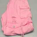 Ryehack Womens Baggy Jeans Y2k Cargo Jeans Casual High Waist Baggy Denim Cargo Pants with Pockets Streetwear (XX-Large, Pink)