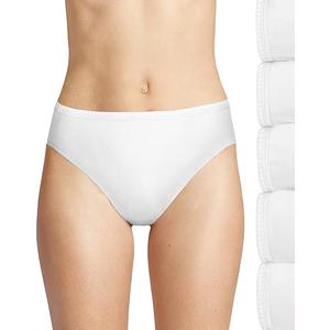 Hanes Ultimate Women's High-Waisted Panties, Moisture-Wicking Cotton Briefs, High-Rise Underwear, 6-Pack, Size: 6