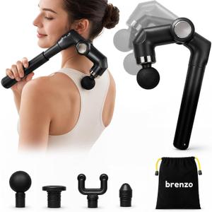 brenzo Massage Gun with Extended Handle, Cordless Full Body Massager