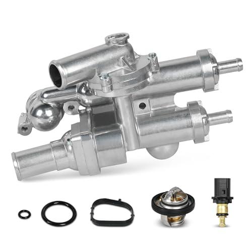 WMPHE Upgraded Aluminium Engine Coolant Thermostat Housing Compatible with Chrysler 200 Sebring Dodge Avenger Caliber Journey Jeep Compass Patriot 2.4L 2007-2020, Replacement for 68003582AB 902-319