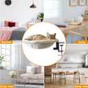 Cat Desk Bed,Desk Cat Perch,Comfortable Soft Round Table Mount Cat's Nest with Pet Mat,Office Work Deskcat Perfect Hammock Indoor Cats Accessories