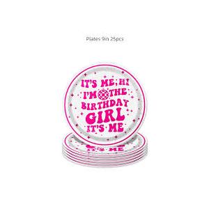 Pink I Tableware, 60 Pcs Music Birthday Decorations