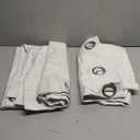 H.VERSAILTEX 100% Blackout Curtains for Bedroom 63 Inches Long Grommet Linen Face Full Light Blocking Curtain Drapes for Living Room Thermal Insulated Linen Look Curtains 2 Panels Set, Antique White