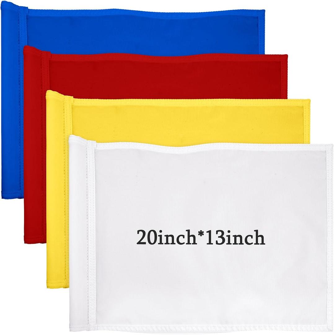 Mixweer 4 Pcs Solid Golf Flag with Tube Inserted Putting Green Flags 420d Nylon Portable Golf Pin Flags for Backyard Indoor Outdoor Yard Garden Practice, 20 x 13 Inches