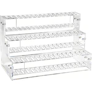 144-Slots Pen Holder for Craft Shows,3-Tier Acrylic Pen Display Stand Holders for Vendors,12mm Beadable Pens Display Beaded Pens Organizer Paint Brush Storage Makeup Brush Rack for School Essentials