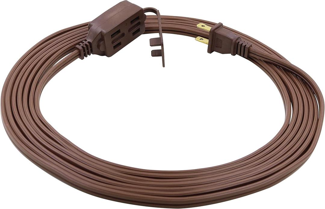 Prime Wire & Cable EC670615 15-Foot 16/2 SPT-2 3-Outlet Indoor Cord, Brown