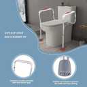 Toilet Safety Rails, Adjustable Stand Alone Toilet Safety Frame, Medical Bathroom Handrail Toilet Bars for Elderly, Handicap and Disabled, 374.8lbs Weight Capacity