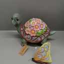 Enesco Jim Shore Heartwood Creek Nature's Meadow Turtle with Flowers anda Butterfly Figurine- Stone Resin Hand Crafted Collectible Figurines Home Decor Statue, 7.25 Inch